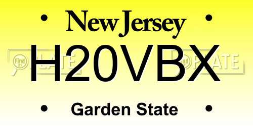 H20VBX New Jersey License Plate
