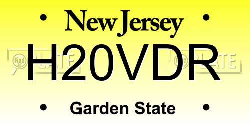 H20VDR New Jersey License Plate
