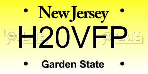 H20VFP New Jersey License Plate
