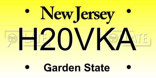H20VKA New Jersey License Plate