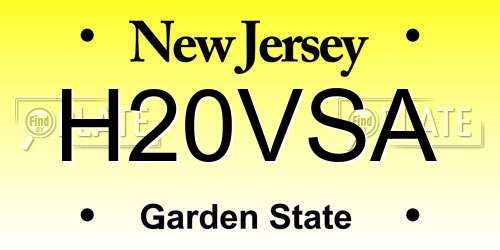H20VSA New Jersey License Plate