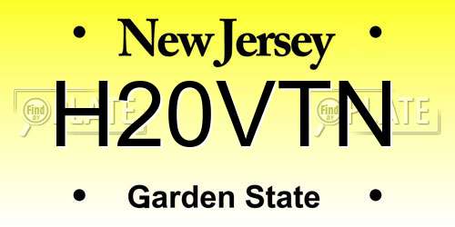 H20VTN New Jersey License Plate