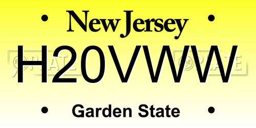 H20VWW New Jersey License Plate
