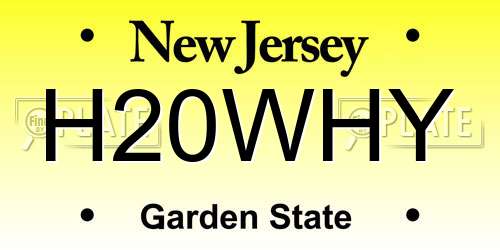 H20WHY New Jersey License Plate