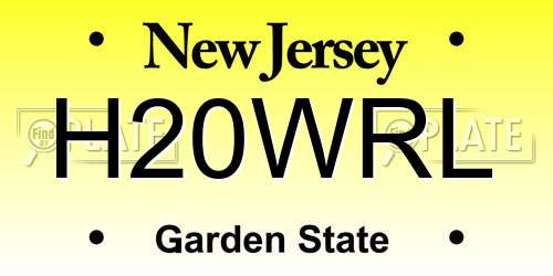 H20WRL New Jersey License Plate