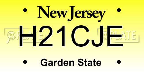 H21CJE New Jersey License Plate