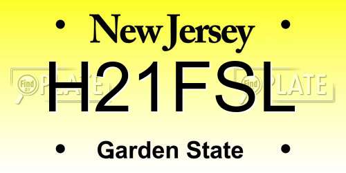 H21FSL New Jersey License Plate