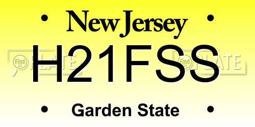 H21FSS New Jersey License Plate
