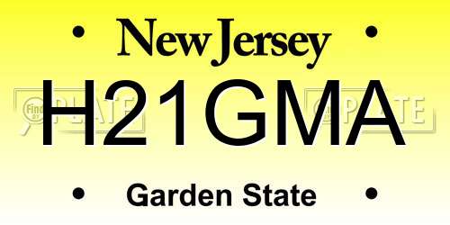 H21GMA New Jersey License Plate