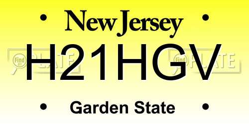 H21HGV New Jersey License Plate