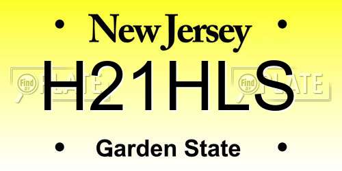 H21HLS New Jersey License Plate