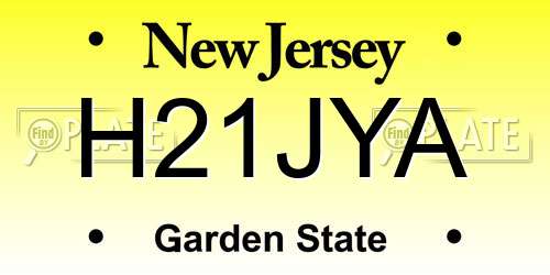 H21JYA New Jersey License Plate