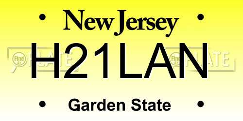 H21LAN New Jersey License Plate