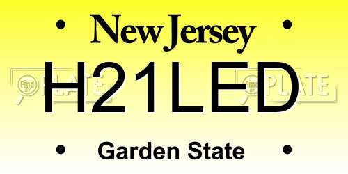 H21LED New Jersey License Plate