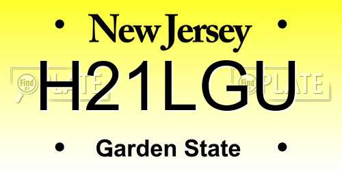 H21LGU New Jersey License Plate