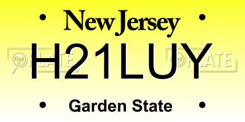 H21LUY New Jersey License Plate