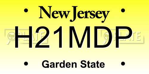 H21MDP New Jersey License Plate