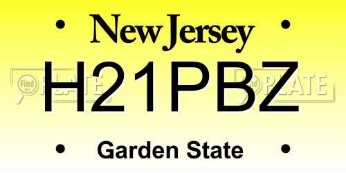 H21PBZ New Jersey License Plate