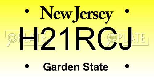 H21RCJ New Jersey License Plate