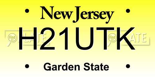 H21UTK New Jersey License Plate