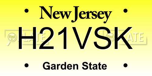 H21VSK New Jersey License Plate