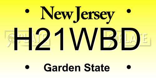 H21WBD New Jersey License Plate
