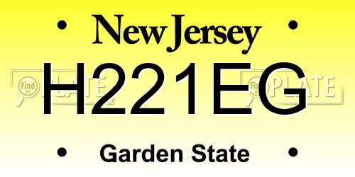 H221EG New Jersey License Plate