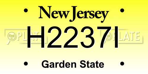 H2237I New Jersey License Plate