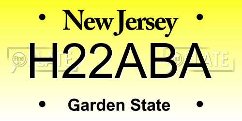 H22ABA New Jersey License Plate