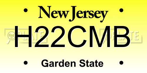 H22CMB New Jersey License Plate