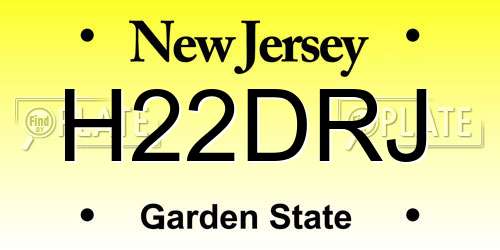H22DRJ New Jersey License Plate