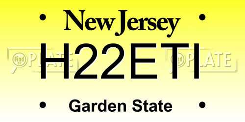 H22ETI New Jersey License Plate