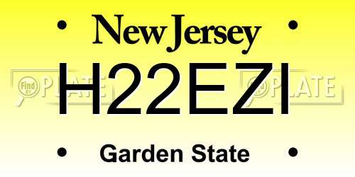 H22EZI New Jersey License Plate