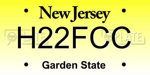 H22FCC New Jersey License Plate