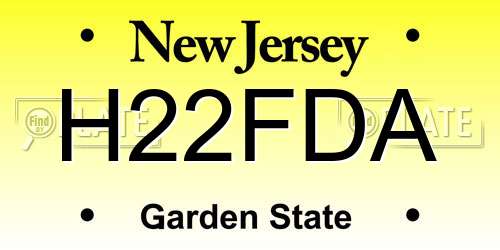 H22FDA New Jersey License Plate