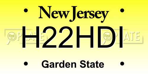 H22HDI New Jersey License Plate