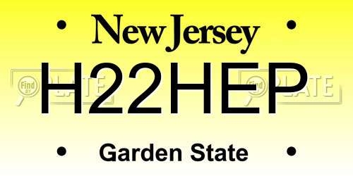 H22HEP New Jersey License Plate