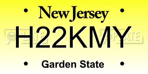 H22KMY New Jersey License Plate