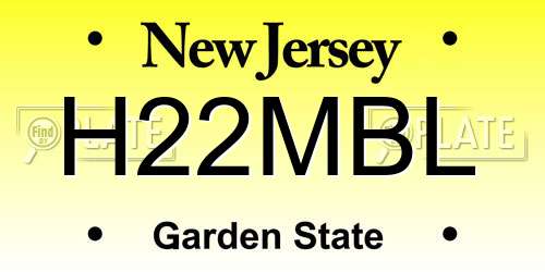 H22MBL New Jersey License Plate