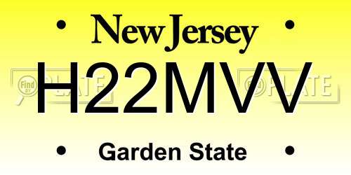 H22MVV New Jersey License Plate