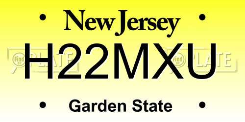 H22MXU New Jersey License Plate