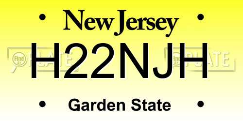 H22NJH New Jersey License Plate