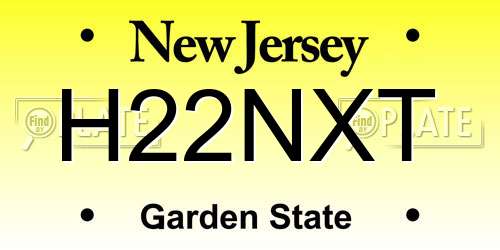 H22NXT New Jersey License Plate