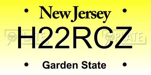 H22RCZ New Jersey License Plate