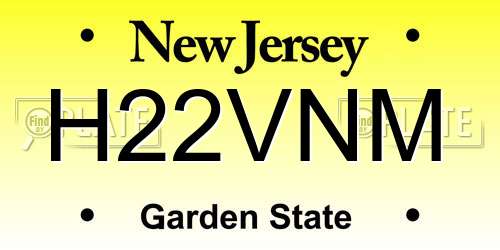 H22VNM New Jersey License Plate