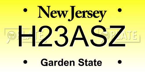 H23ASZ New Jersey License Plate