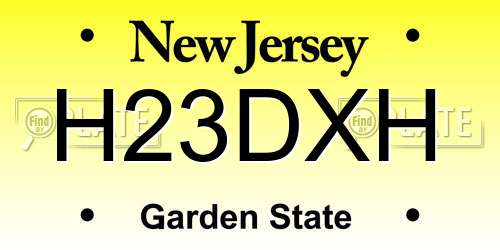 H23DXH New Jersey License Plate