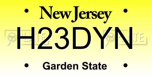H23DYN New Jersey License Plate