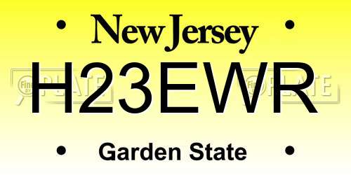 H23EWR New Jersey License Plate