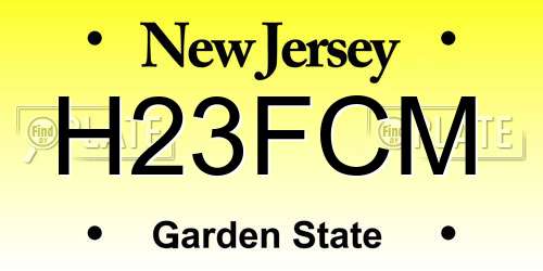 H23FCM New Jersey License Plate